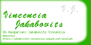 vincencia jakabovits business card